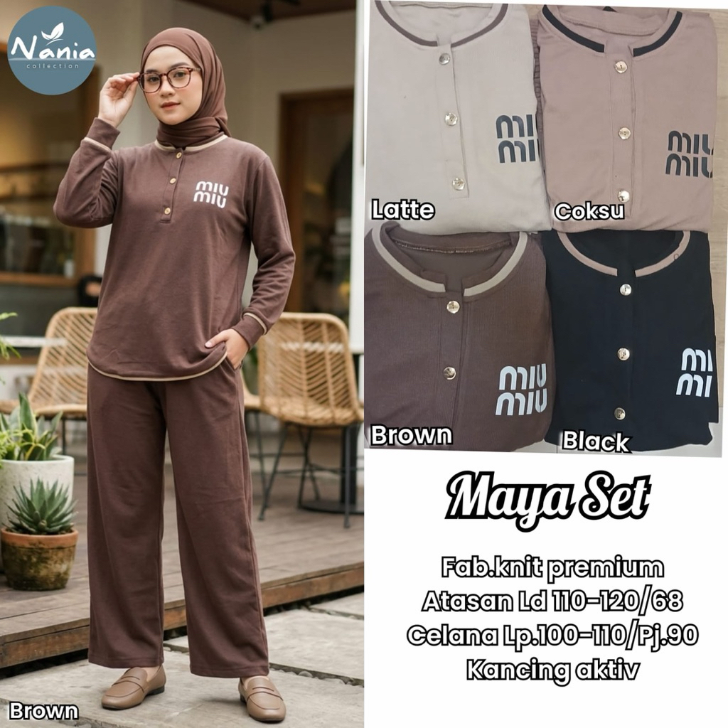 Maya Set Setelan Wanita Knit Premium by Nania