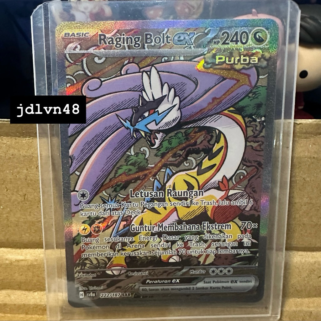 Raging Bolt EX SAR Pokemon TCG Indonesia Festival Terastral - 222/187 (sv8a)