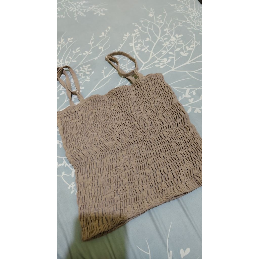 tank top crop kerut(baca deskripsi)