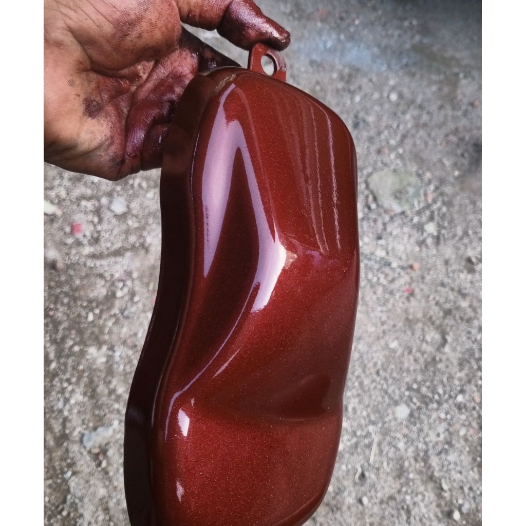 cat PU English Red merah maroon metalik