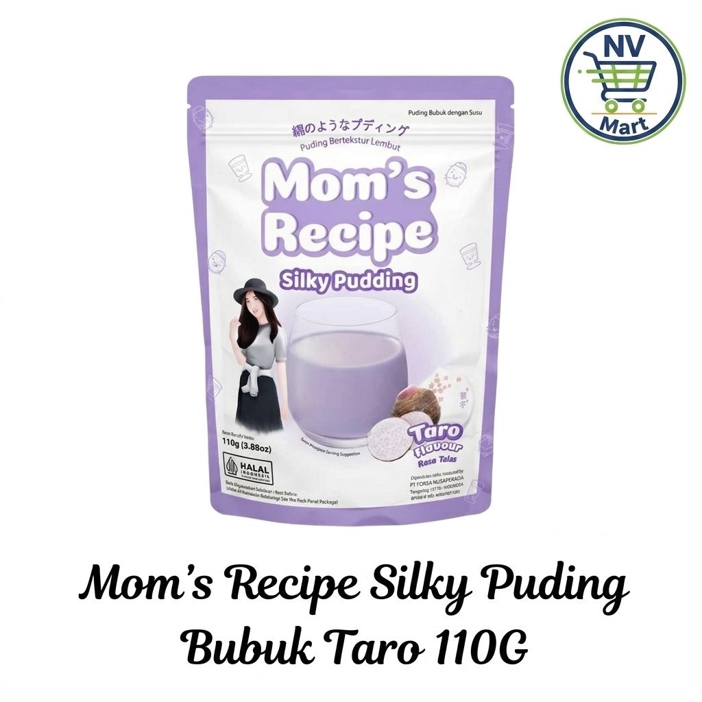Silky Pudding Mom's Recipe Taro 110gr - Bubuk Puding Sutra Rasa Talas Ungu