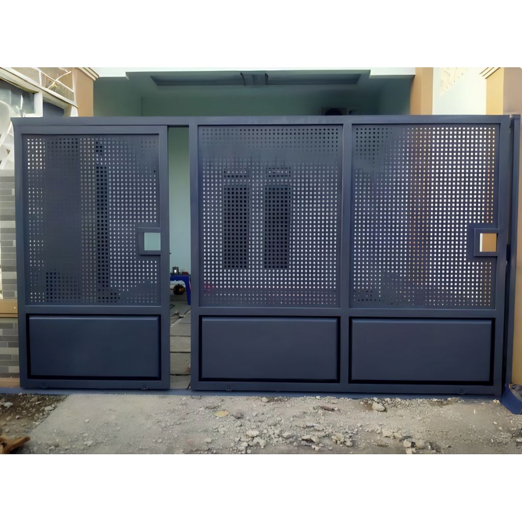 Pagar Besi Perforated / Plat Bolong Desain Modern