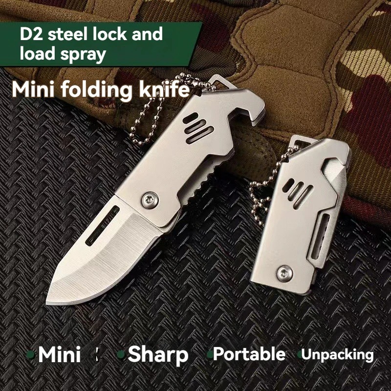 JIANLING Pisau Lipat Folding Knife Stainless Steel Mini Multifungsi - D2 - Silver