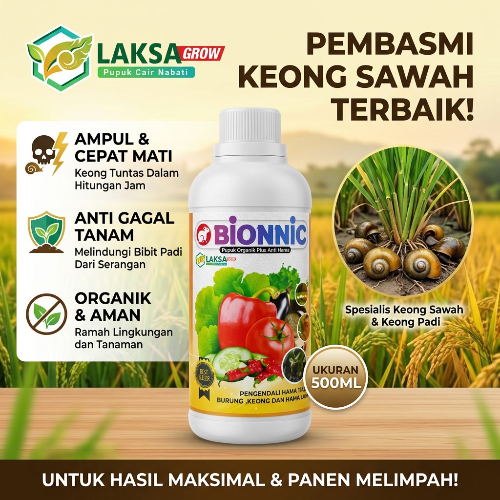 Obat Keong Sawah BIONNIC 500ML Pembasmi Hama Keong Padi Paling Ampuh Cepat Mati Anti Gagal Tanam Rac