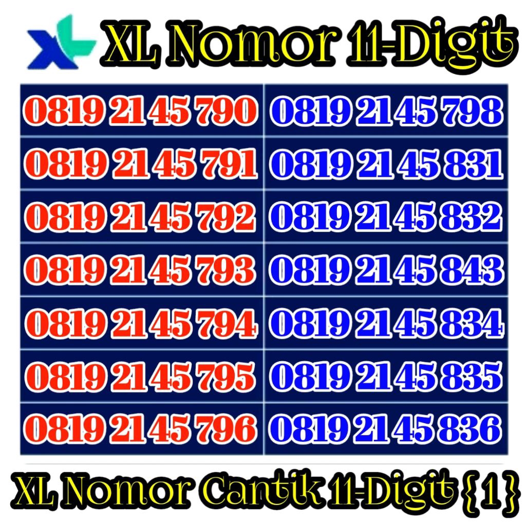 promo perdana XL nomor cantik 11 Digit(Cek Deskripsi)