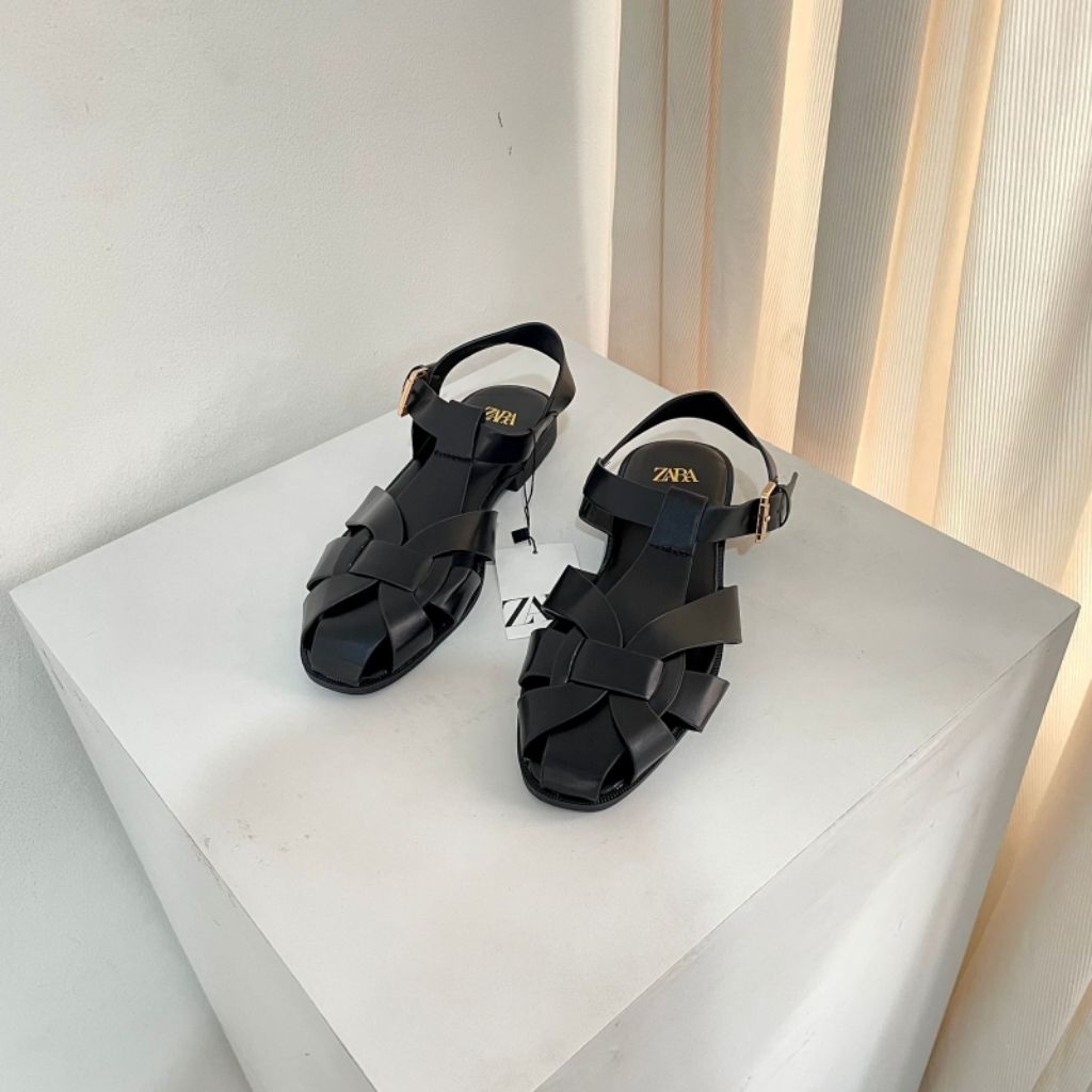 Strappy sandals zara slip on sandal tali wanita casual dailyshoes