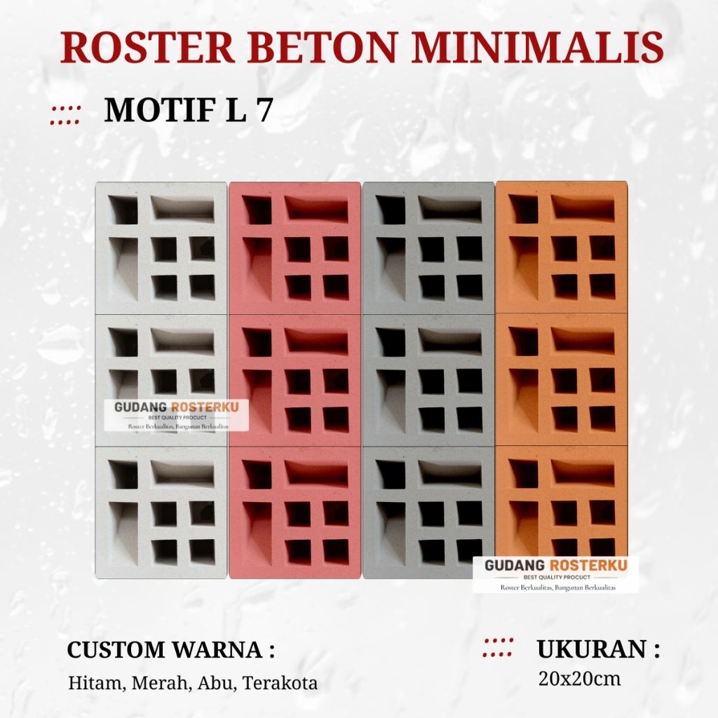 ROSTER BETON MINIMALIS BEST QUALITY 20x20 / LOSTER PUTIH MINIMALIS / LOSTER PUTIH