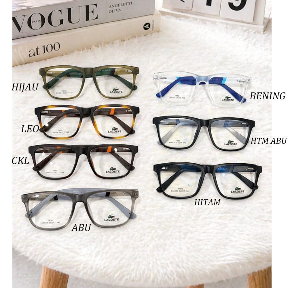 Frame Kacamata Lentur LACOST Kotak size 54-17 ada per / pegas