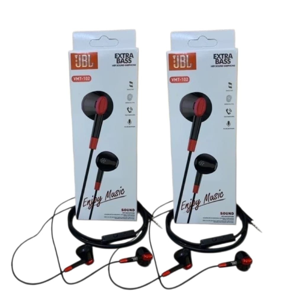 Headset JBL VMT-102 Handsfree Earphone Stereo Mic Sound Full Bass