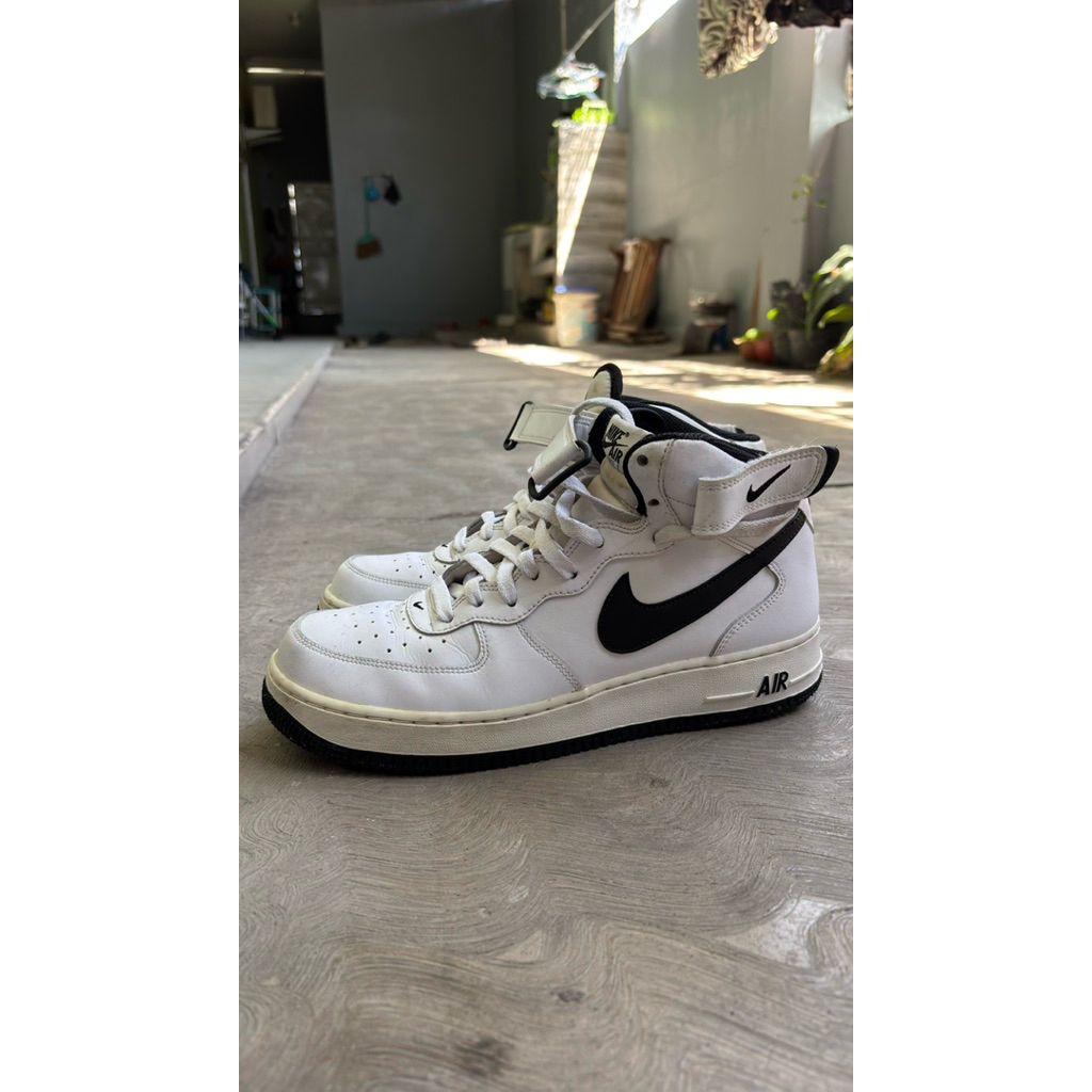 Nike Air Force 1 High White Black - Original 100% - Size 44 (Like New)