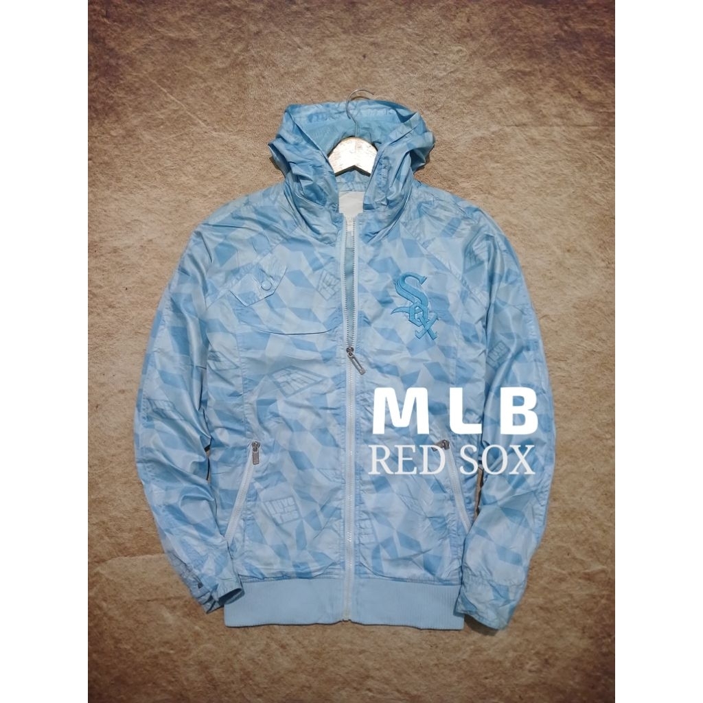 Jaket keren MLB RED SOX full print bekas pakai
