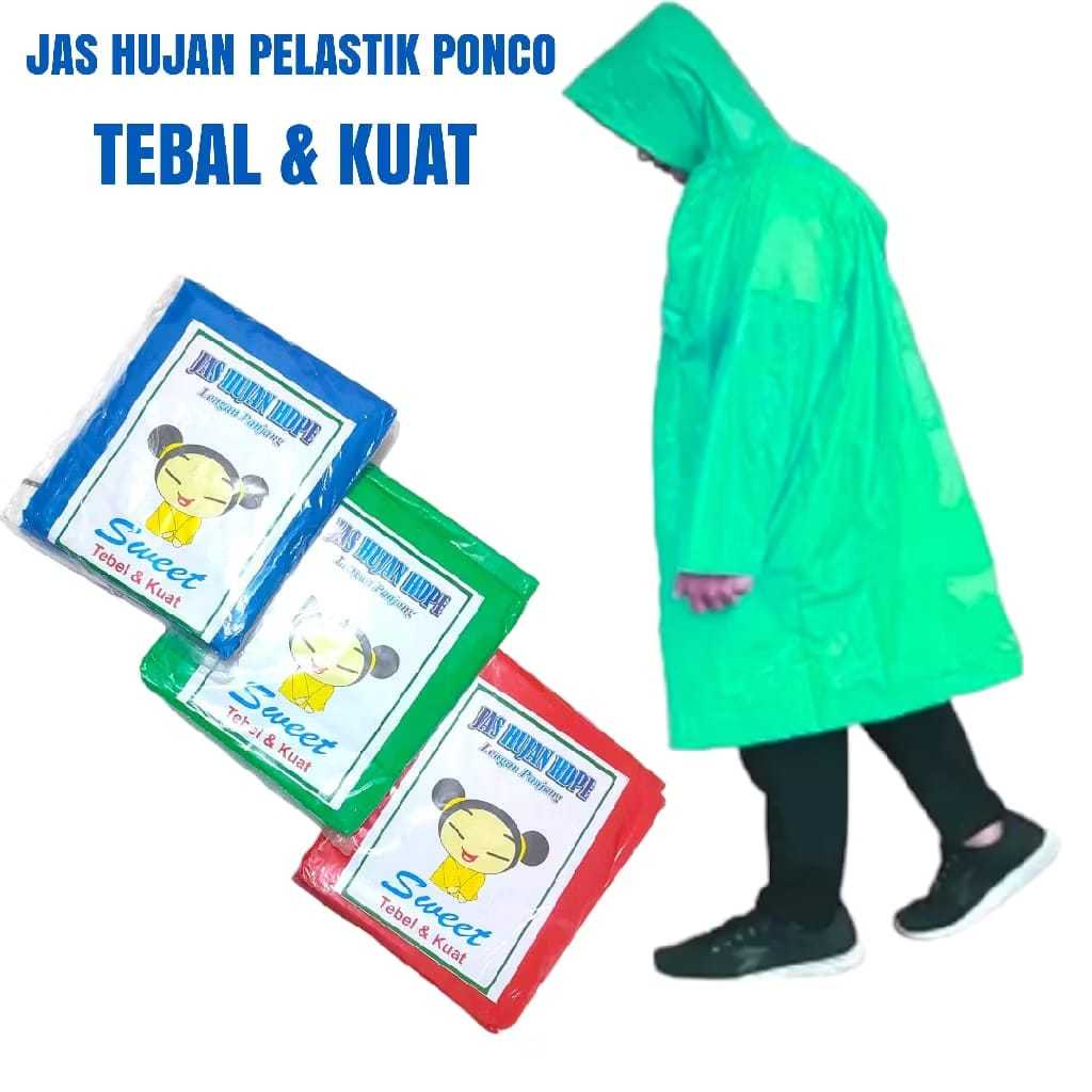 Jas Hujan Setelan Ponco Tebal dan Kuat Model SWEET
