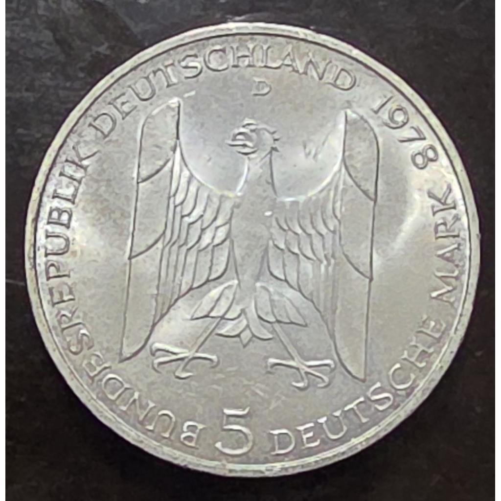 Koin Perak 5 Deutsche Mark 1978 Germany
