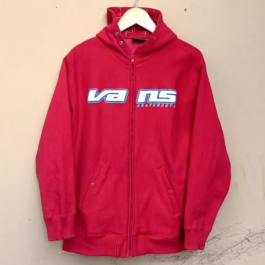 Hoodie vans skateroots vintage 90s fullover red rare