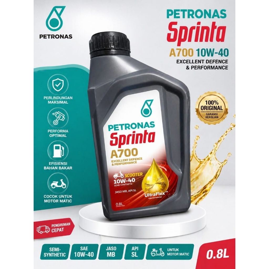 Oli Motor Matic PETRONAS Sprinta A700 10W-40 (0.8L) KUALITAS TERBAIK | PALING BANYAK DICARI