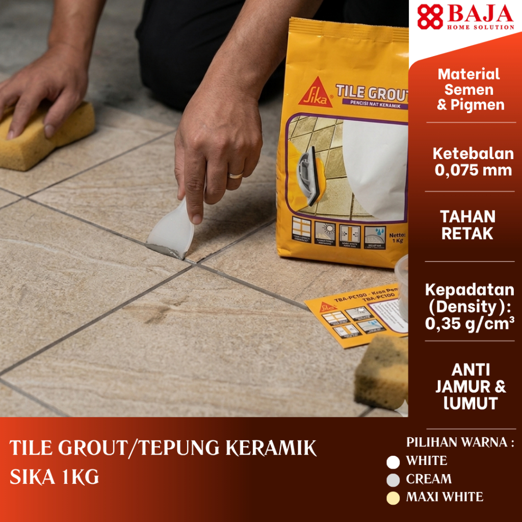 Tepung Keramik Nat Keramik SIKA 1kg Tile Grout Original – Tepung Nat Keramik Putih / Warna