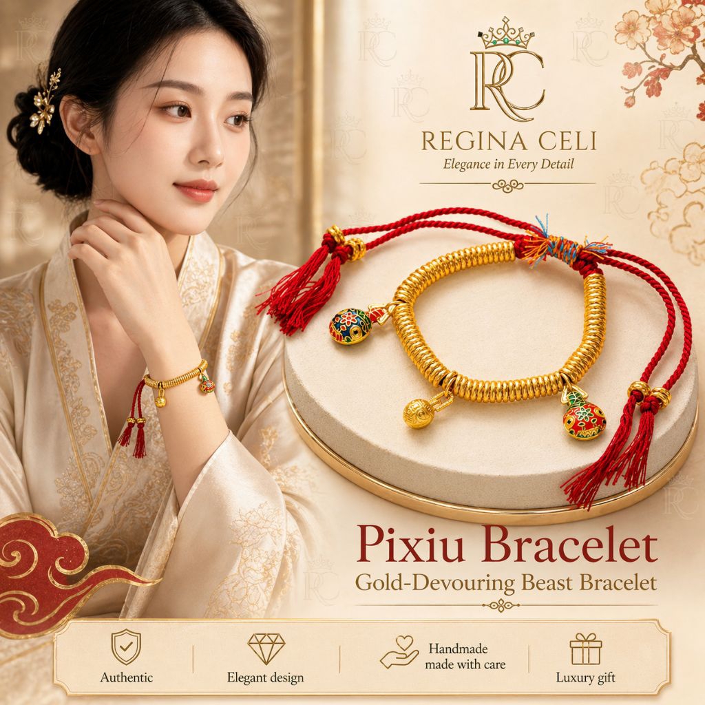 Gelang Pixiu Emas Feng Shui Gelang Pembawa Rezeki Gelang Dewa Rezeki Gelang Tali Merah Gelang Etnik 
