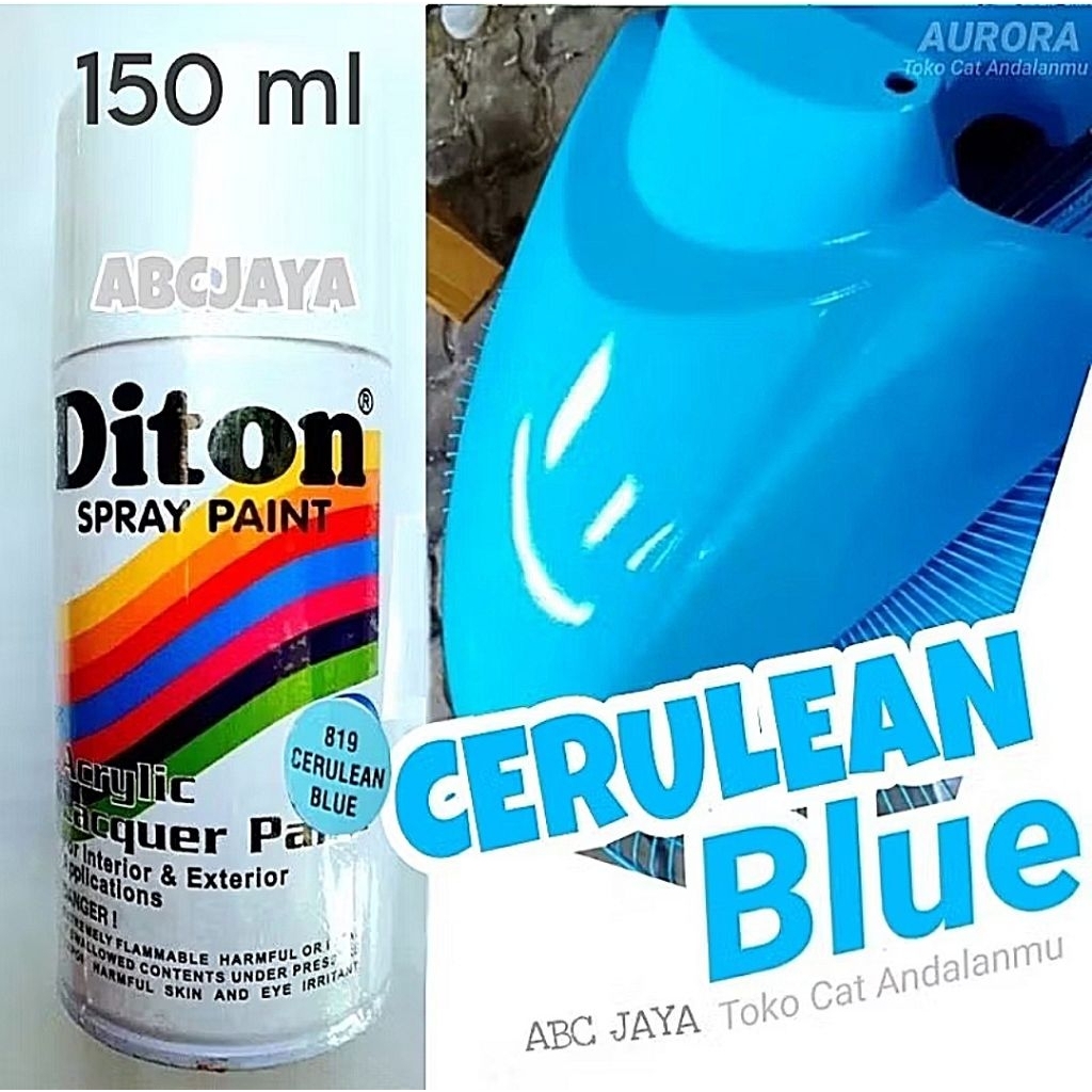Diton Curulean Blue 819 Biru Muda Gloss 150ml Cat Pilok Biru Laut / Blue Sky