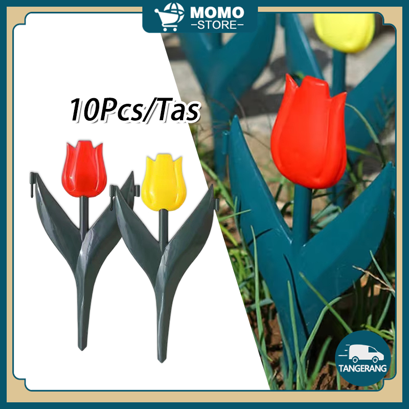10PCS/Tas Pagar Taman Tulip Plastik Kualitas Tinggi Pagar Taman Mini Tulip Awet & Kokoh Untuk Indoor