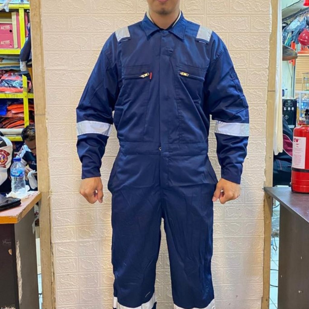 Coverall Nomex IIIA Biru Dongker / Wearpack Coverall Nomex 3A Anti Api