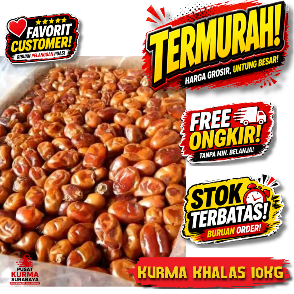 Kurma Khalas 10KG Murah Isi Banyak Grosir Ready Stock Surabaya
