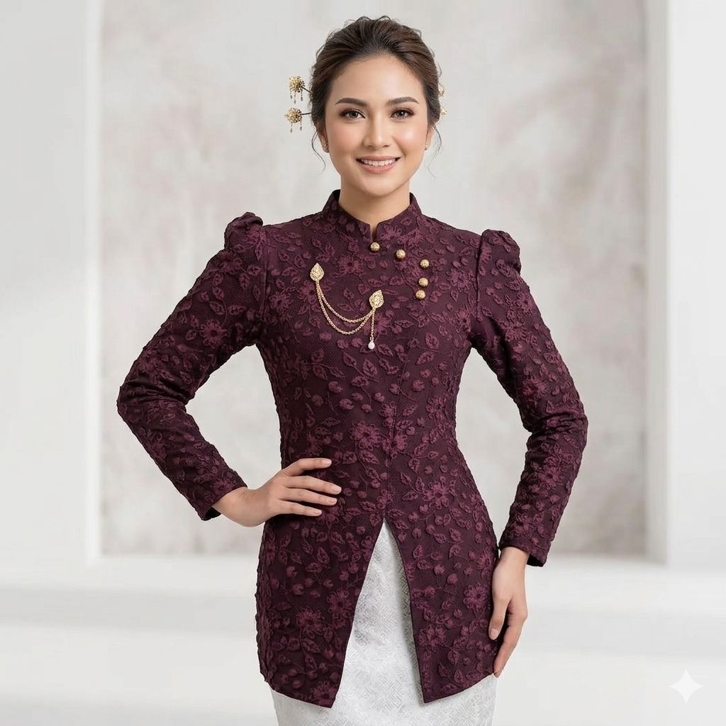 Kebaya Janggan Fukuro Free Bross Atasan Kebaya Wisuda Lamaran Kondangan