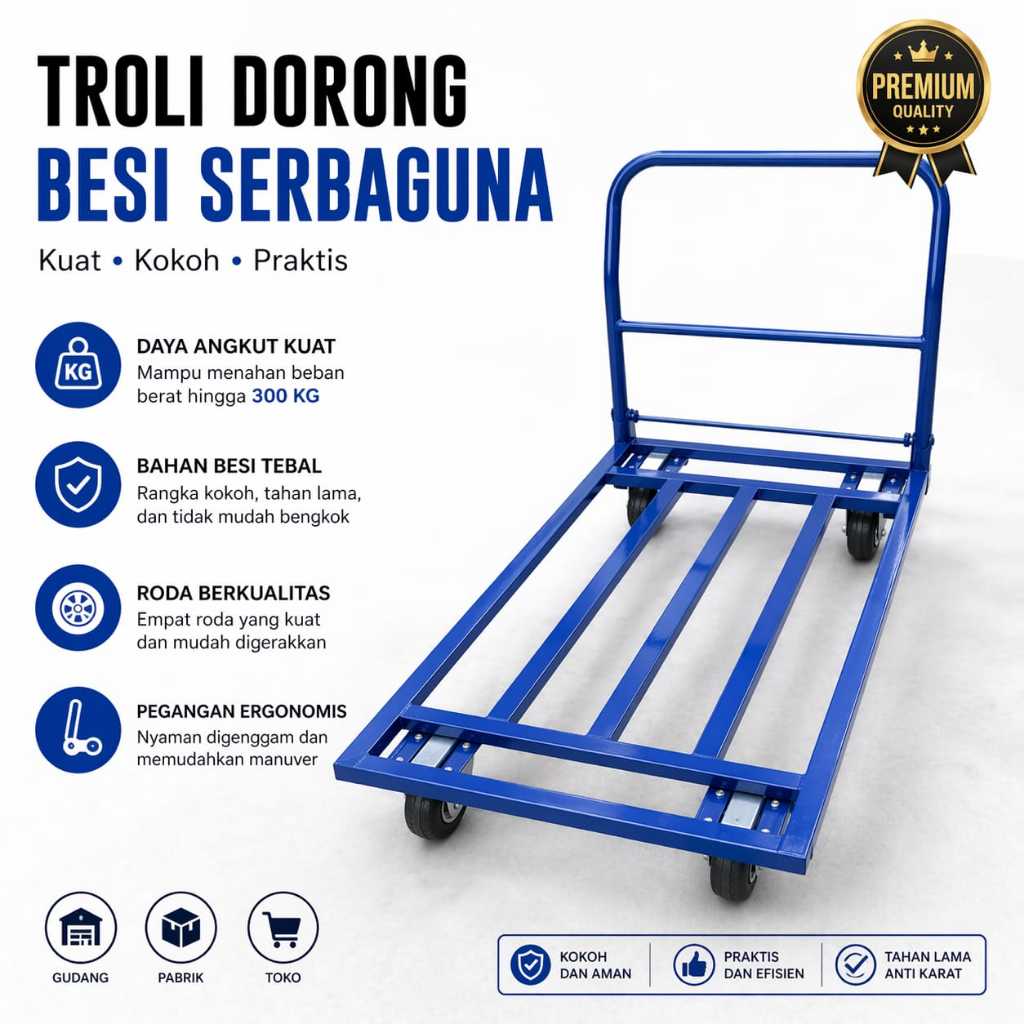 Troli Barang Besi Handtruck Troley lipat barang serbaguna trolley Besi