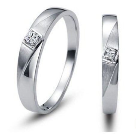 Cincin Nikah Palladium 5 Persen Couple Set Cincin Kawin Muslim Pria Halal Pengganti Emas Anti Karat 