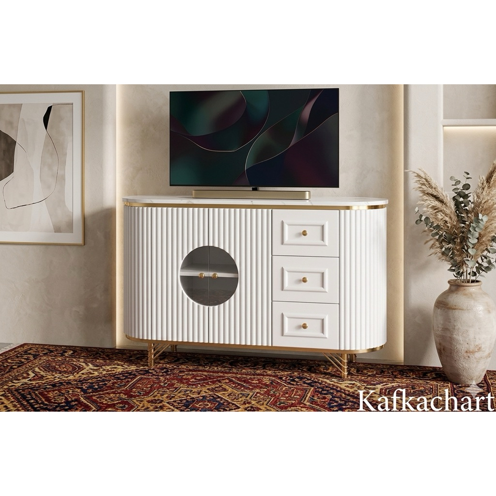 Meja Bufet Kaca Minimalis 120x40x80 Meja TV Minimalis