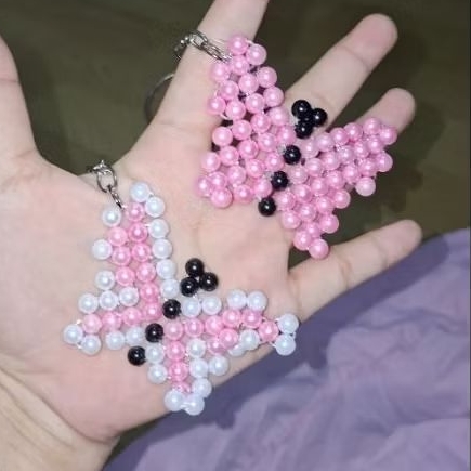 gantungan tas, gantungan kunci kupu - kupu motif manic manic 6mm