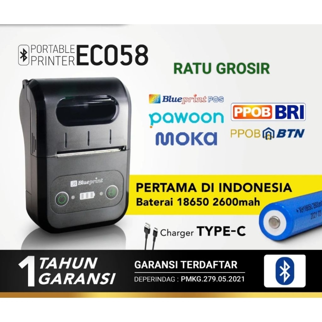 printer bluetooth portable thermal blueprint eco 58 eco-58 eco58