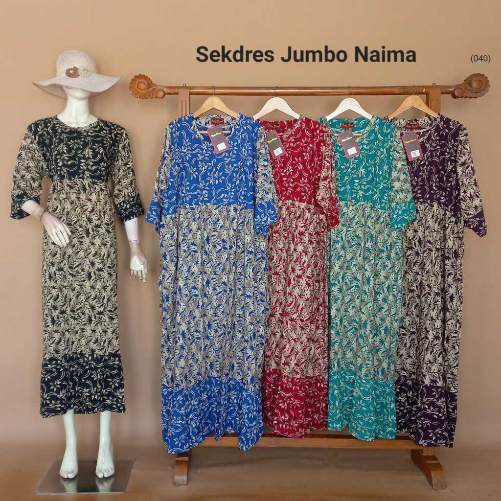 Sekdres Jumbo Naima By Putri Diana Busui Resleting Bahan Rayon Halus Terbaru Asli Pekalongan
