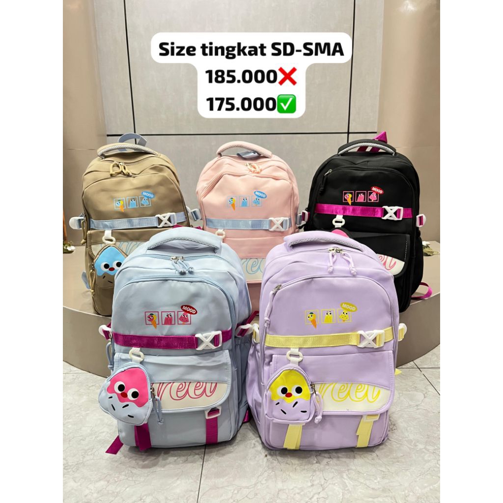 Tas ransel korea sd-sma pastel anak perempuan