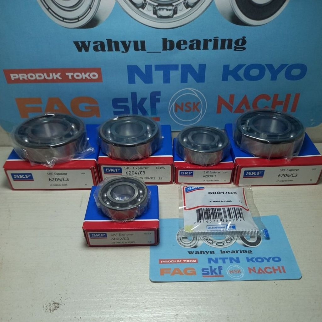 Bearing 6205 C3 - 6204 C3 SKF Set Kruk As Rasio Fizr Force Fulset Hi Speed C3