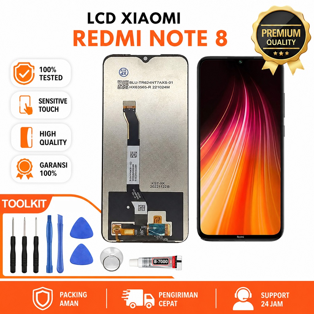 LCD for Xiaomi Redmi Note 8 Fullset Touchscreen Layar Sentuh Original Sparepart HP