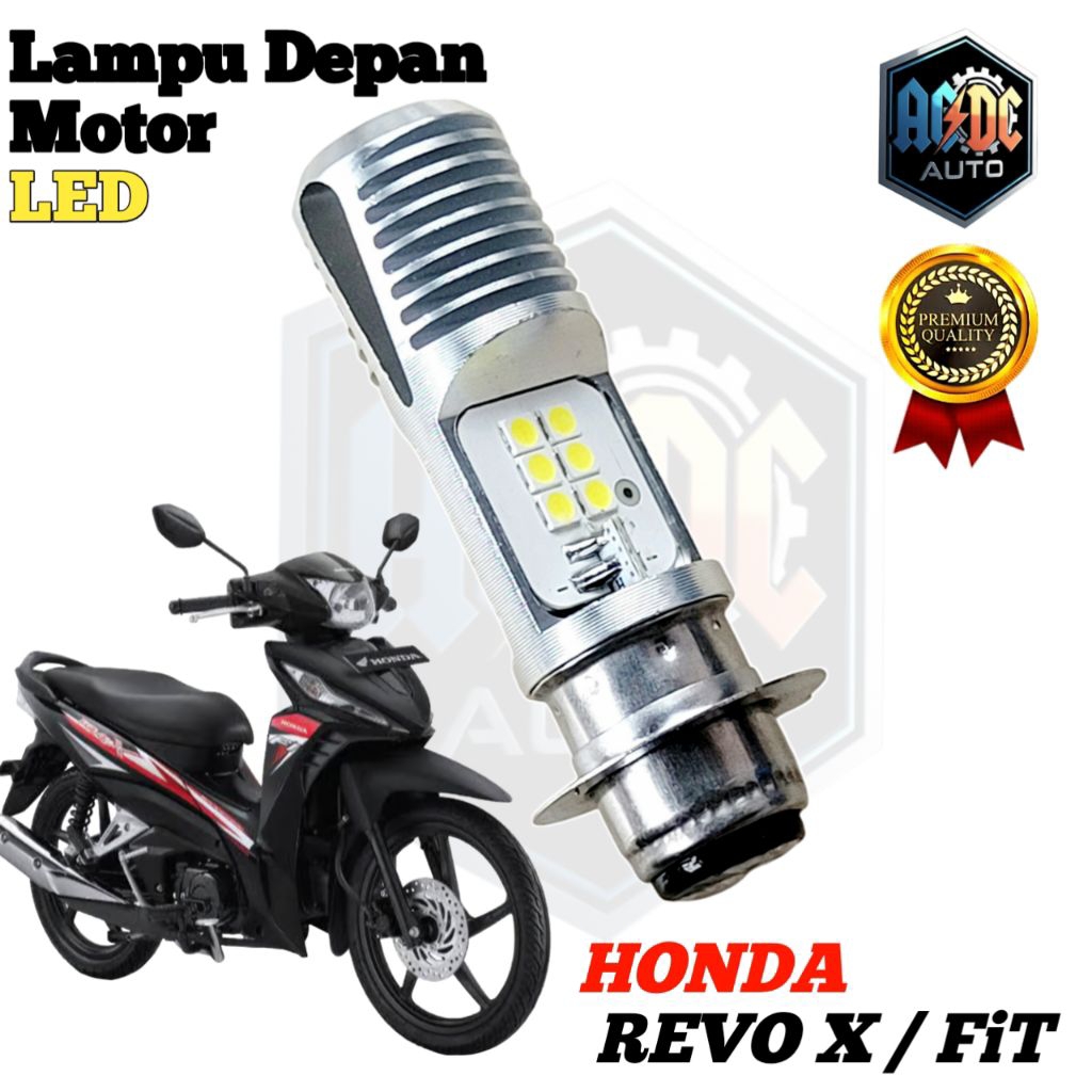 Lampu Depan Motor Honda Revo X/FiT LED Putih H6 Ac/Dc 12Volt M2b Pro Pengganti Dop/Bohlam Standart