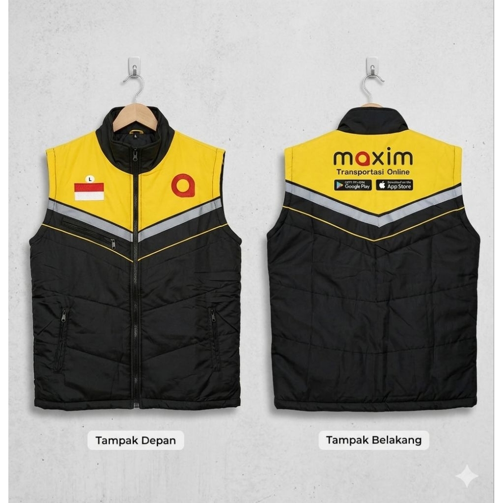 Rompi driver Maxim bahan taslan premium cocok untuk di pakai harian/ngojek ukuran m-xxl