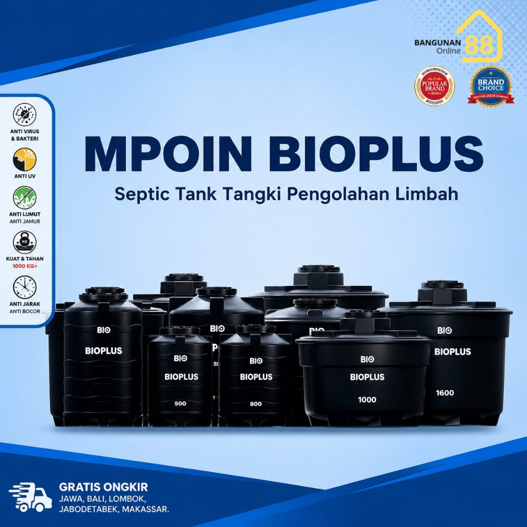 MPOIN BIOPLUS Toren Tandon Septic Tank Bio Septictank MPOIN 1000 - 2000 Liter  Tangki Septik Tank