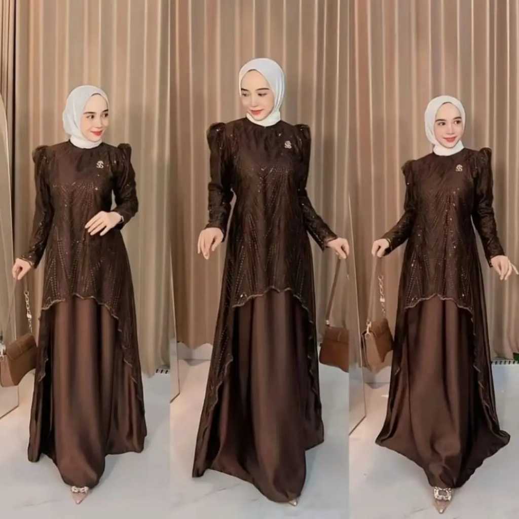 Adenea Dress Ceruty Babydoll gamis terbaru 2026 Dress Kondangan Viral Simple Dan Elegan
