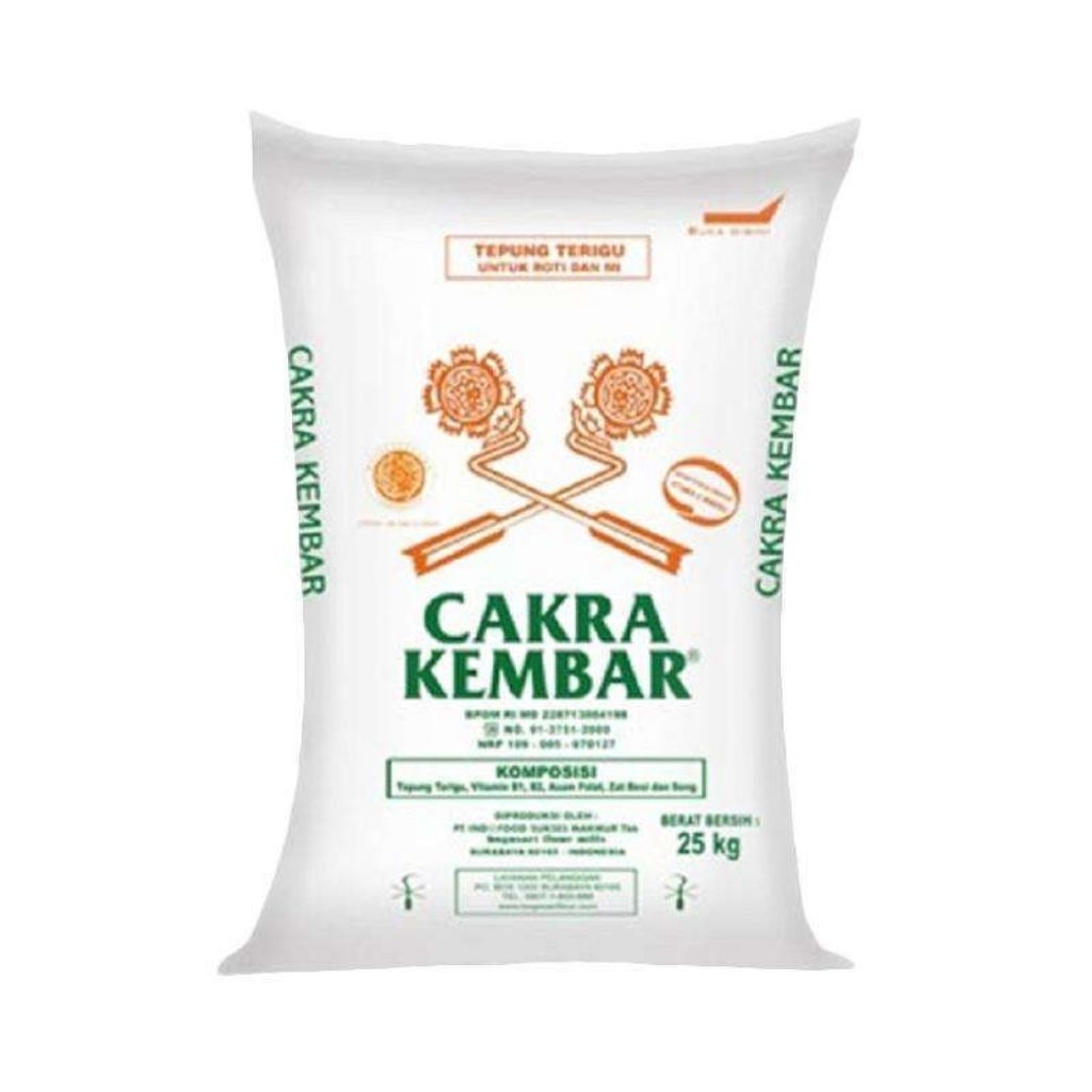 Tepung Terigu Cakra  Kembar 25 Kg / Cakra Kembar 25 Kg Terigu / Tepung Terigu Cakra (1Karung) Bogasa