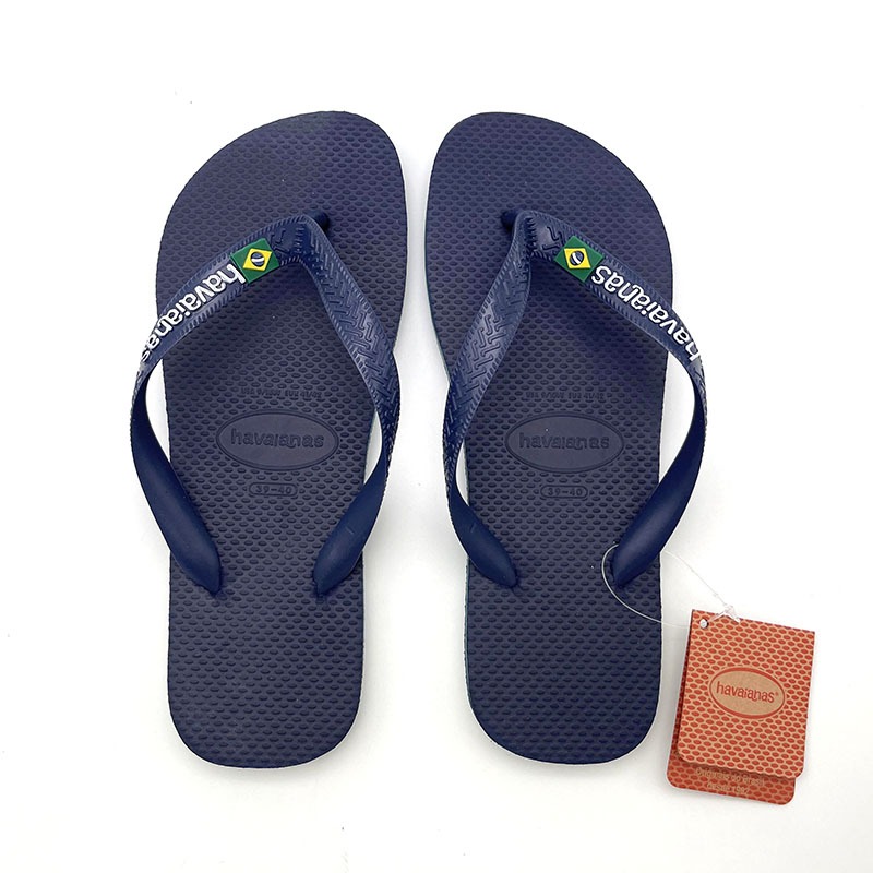 Sandal Jepit Pria Havaianas Brasil - Nyaman Dipakai Sehari-hari, Desain Alas Rice Pattern, Warna Bir