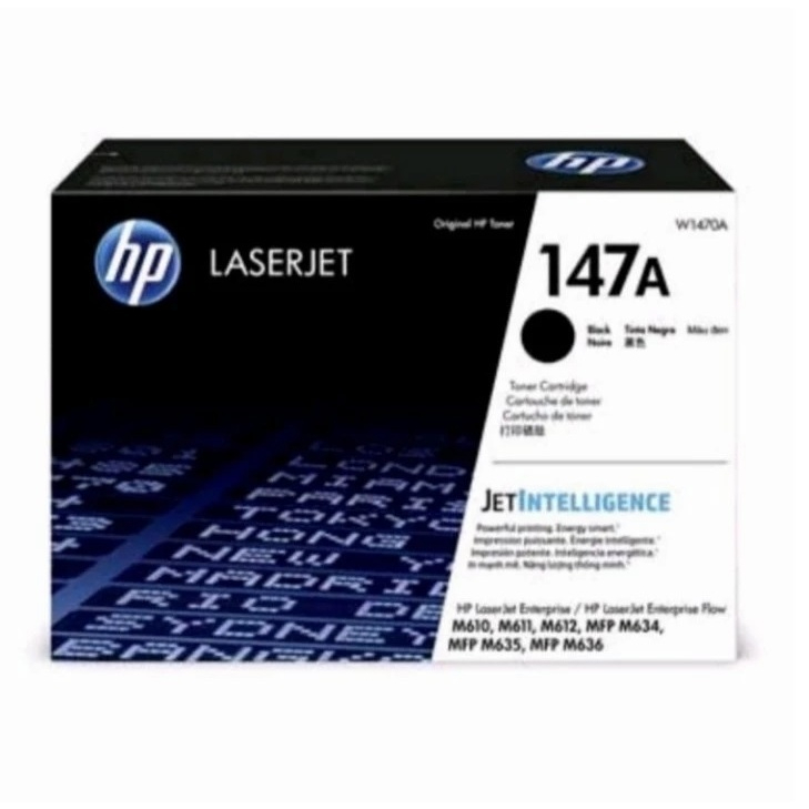 Toner HP 147A Black Original LaserJet Cartridge (W1470A) Printer M610n M610dn M611n M611dn M611x M61