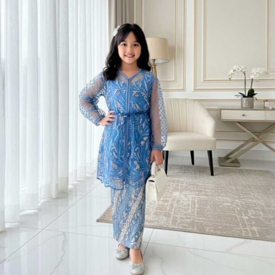 SET Kebaya Anak Perempuan Setelan Kebaya Anak Brukat Baju Adat Baju Kartini Kebaya Anak Modern