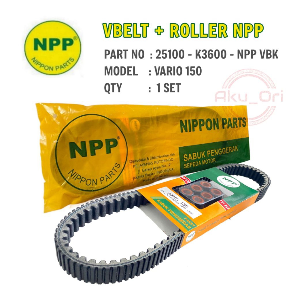 VBELT SET + ROLLER VARIO 150 (K36) NPP vanbelt assy Vario 150