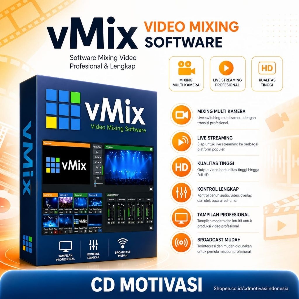 Vmix 28 Pro Premium Terbaru - Aplikasi Untuk Live Streaming Di komputer laptop Windows Full version