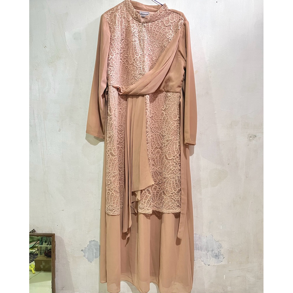 Gamis Brokat Kondangan Bahan Ceruty Babydoll