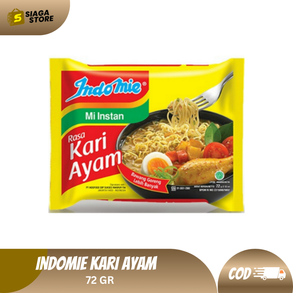 Indomie Mie Instan Kuah Kari Ayam 70 GR Mie Instan Kuah ECERAN