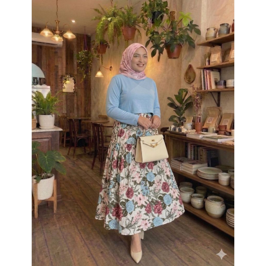 ROK FLORAL JUMBO // ROK JUMBO // ROK WANITA JUMBO