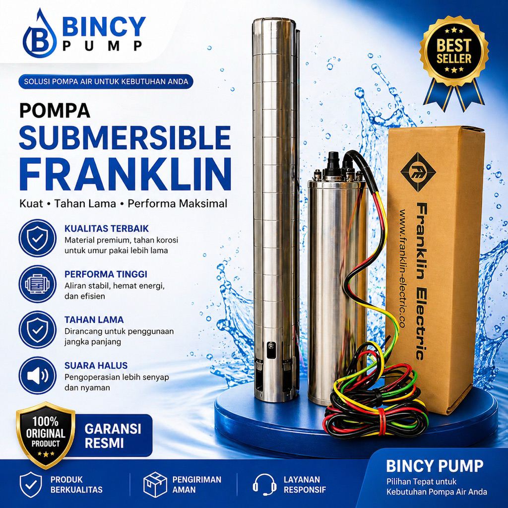 POMPA SATELIT FRANKLIN 3HP 3PHASE 4SPM 8/16 SUBMERSIBLE PUMP FRANKLIN + PANEL CONTROL