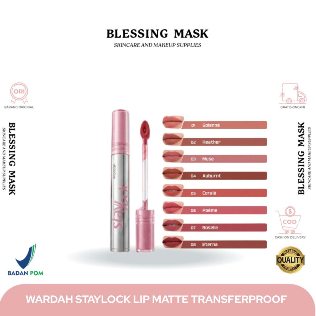 WARDAH Staylock Lip Matte Transferproof | Blessingmask.official